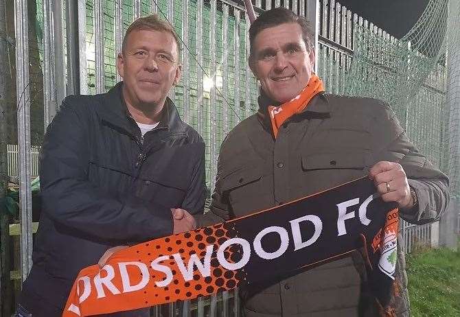 New Lordswood boss Matt Barman, left, with director of football Jason Lillis. Picture: Lordswood FC (61837233)