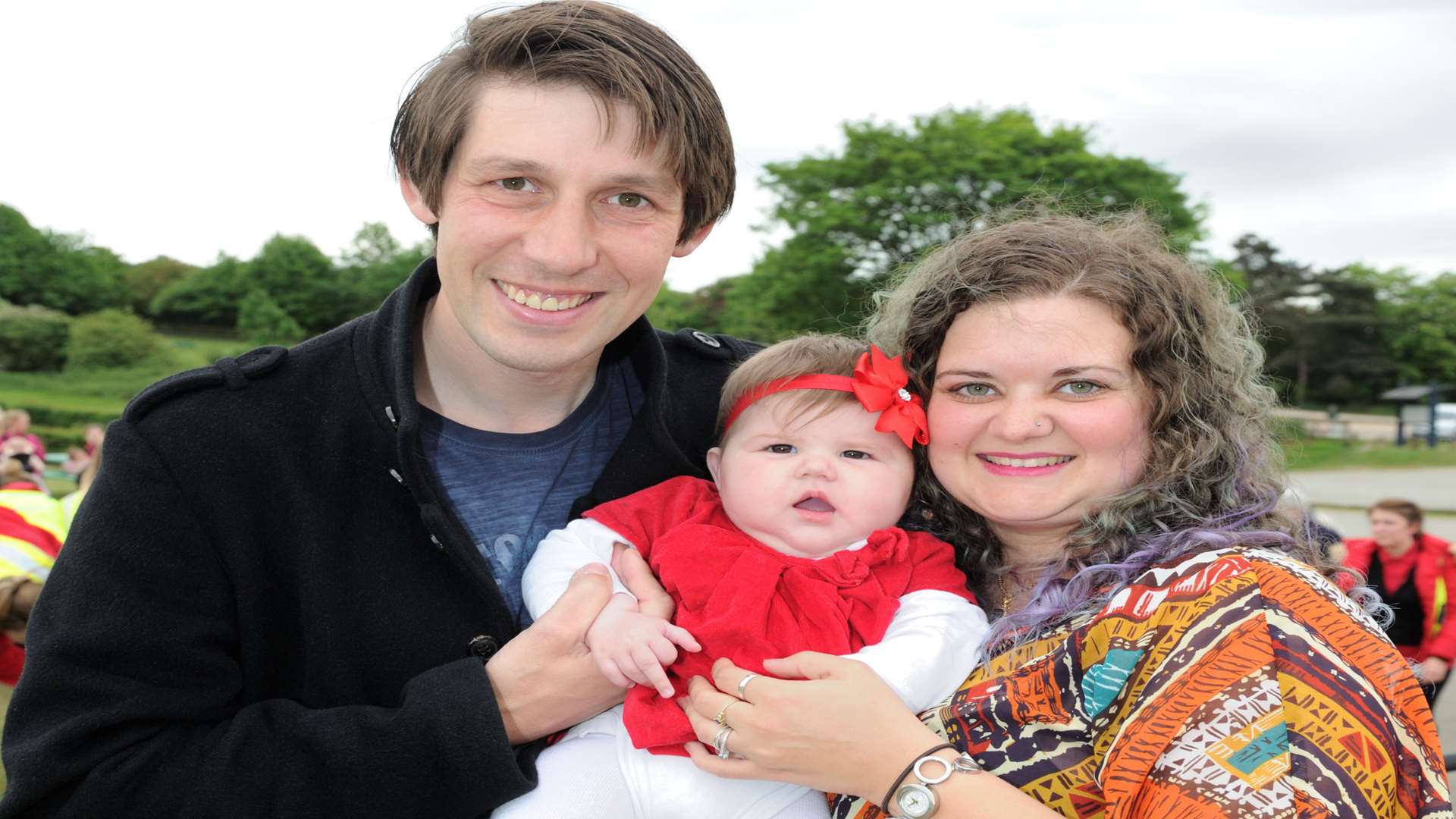 Mike and Cat Wederell with their daughter Seren. Picture: Simon Hildrew