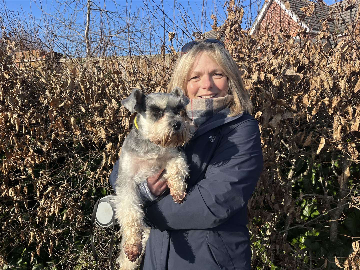 Lynn McAuley says she has to carry her dog if there is glass on the pavements along Trinity Road in Kennington, Ashford