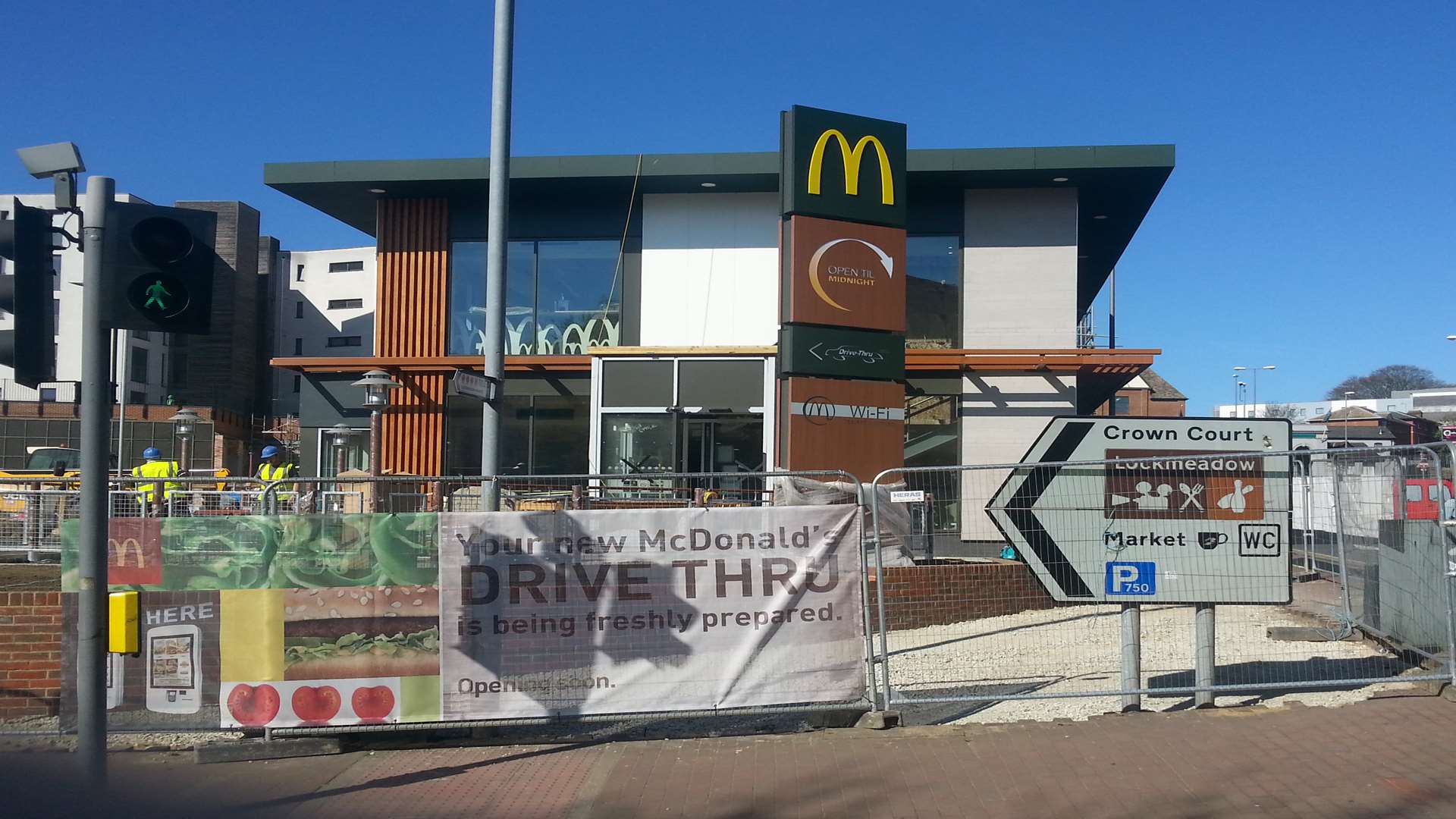 The McDonald's restaurant is still being constructed