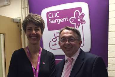 CEO of CLIC Sargent Kate Lee with supporter Paul Clark