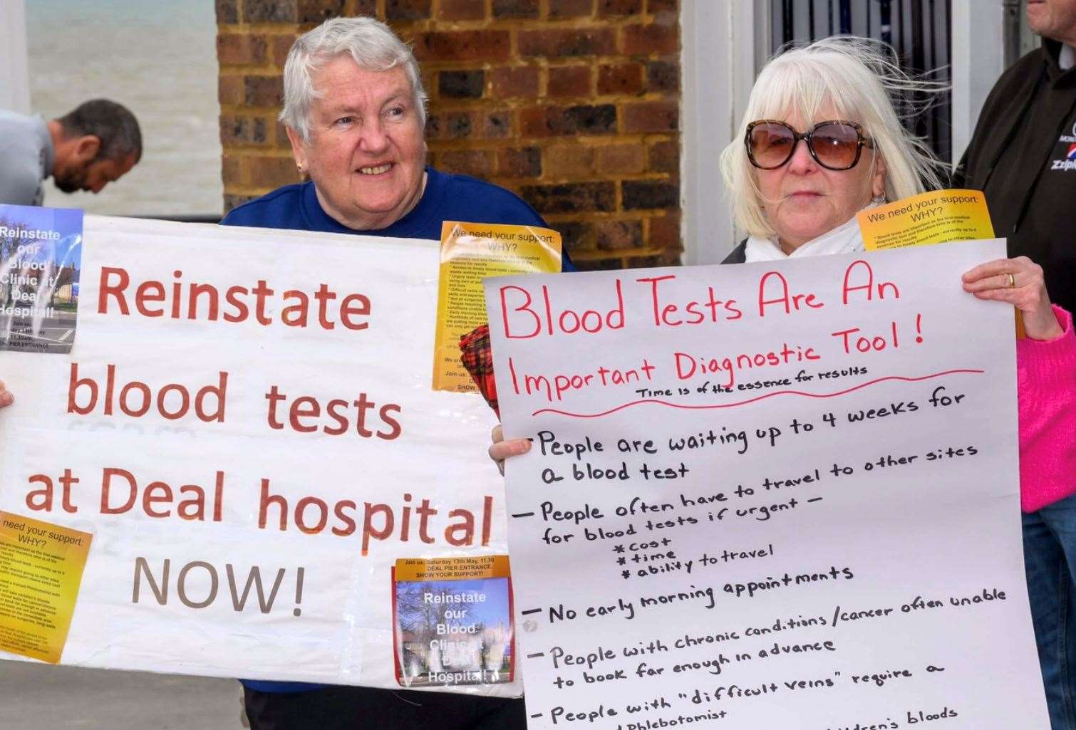 Protesters gathered in Deal at the weekend in a bid to get the blood clinic at Deal Hospital reinstated. Picture: Chris Mansfield