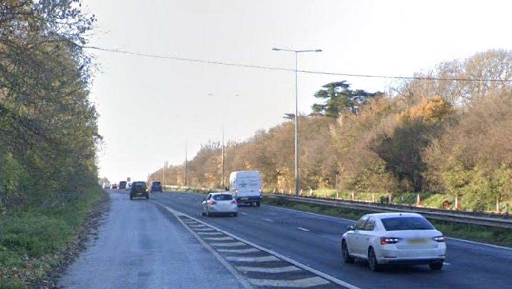 A man has been arrested after a crash on the A2 in Boughton, Faversham. Picture: Google