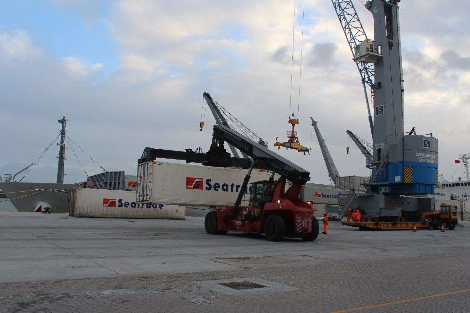 Cargo being handled at the new facility.Picture: Port of Dover