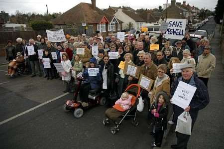 Pegwell residents protest at the proposed development
