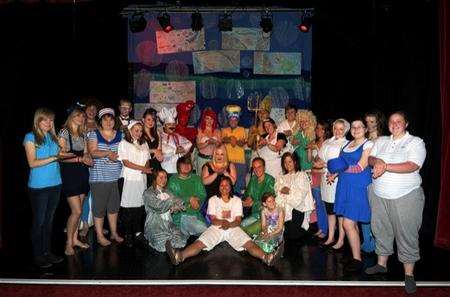 Liane Vinall and the cast of Unda da Sea, from performing arts group Royal Road Productions, at the Avenue Theatre, Sittingbourne