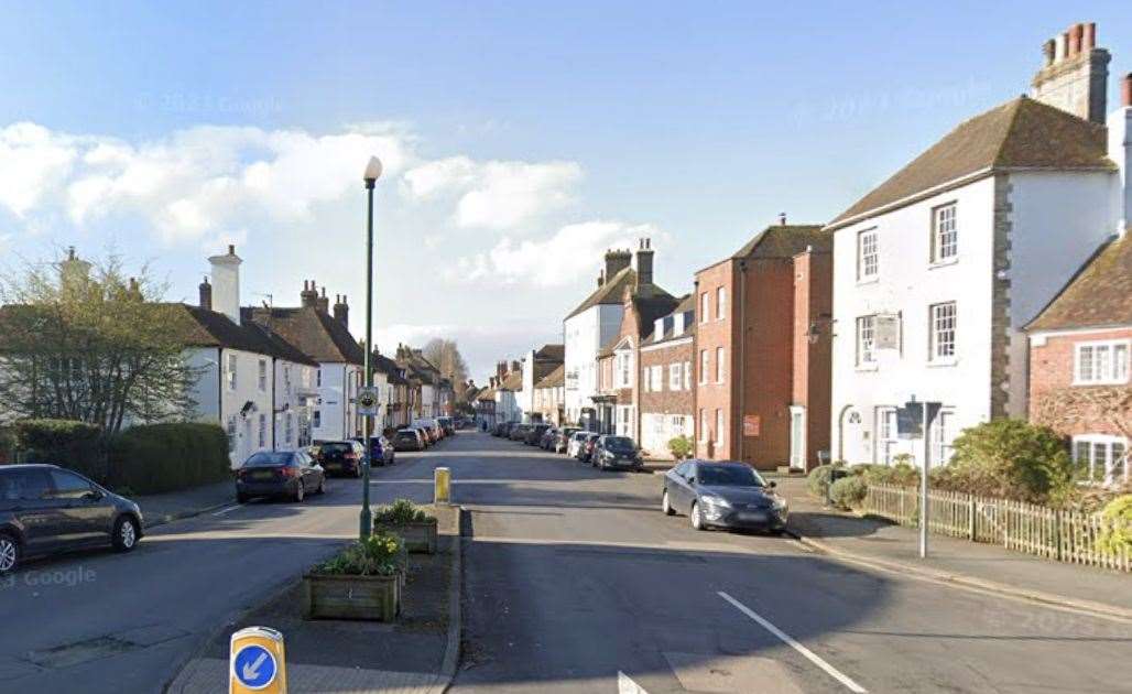 A person collapsed and died in Church Street, Wye, near Ashford, yesterday. Picture: Google