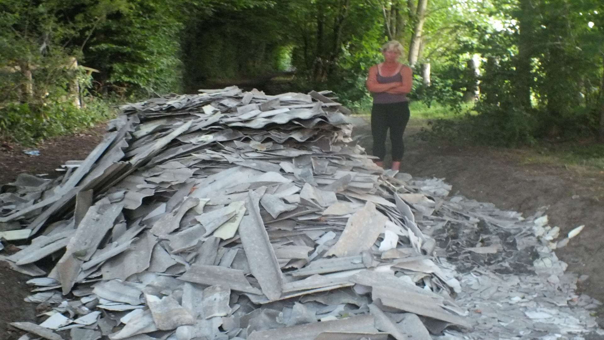 Dumped asbestos in Hartlip in July