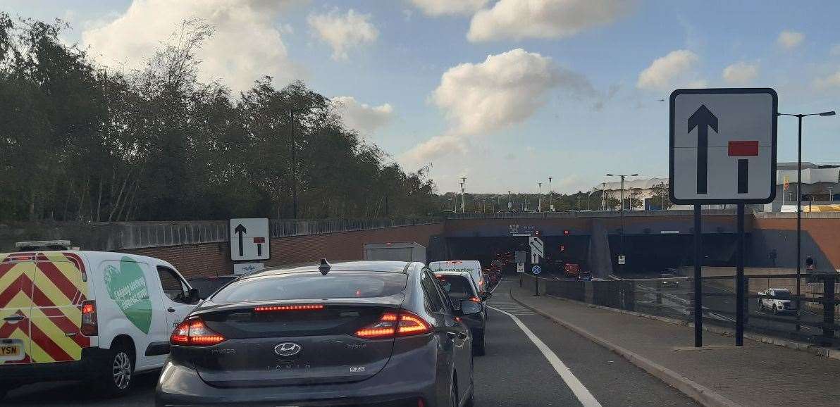 Traffic has come to a standstill in Medway Tunnel due to a serious accident