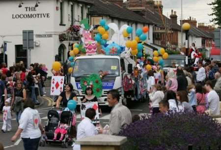 Crowds line the street in Beaver Road as Ashford Carnival gets under way. Picture: Martin Apps