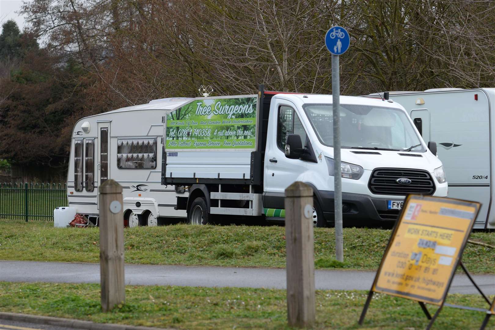 Police have confirmed the caravans are an unauthorised encampment