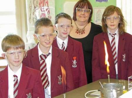 Science competition winners from The Hereson School, Broadstairs, with teacher Joanne Gisby.
