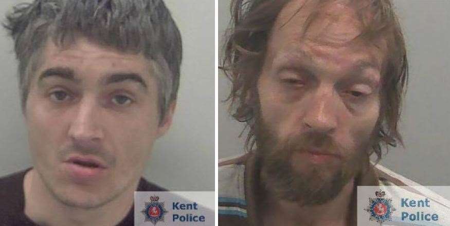 Ashley Robinson and Barry Treays have been jailed after stealing charity boxes and games consoles. Picture: Kent Police