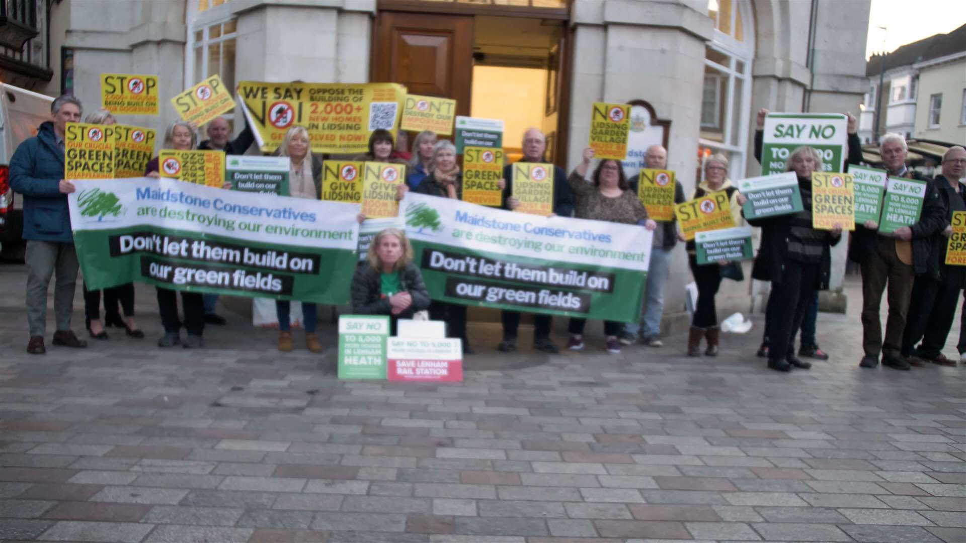 Against Lidsing Garden Devlopment and Save our Heath Lands outside Maidstone Town Hall (55609653)