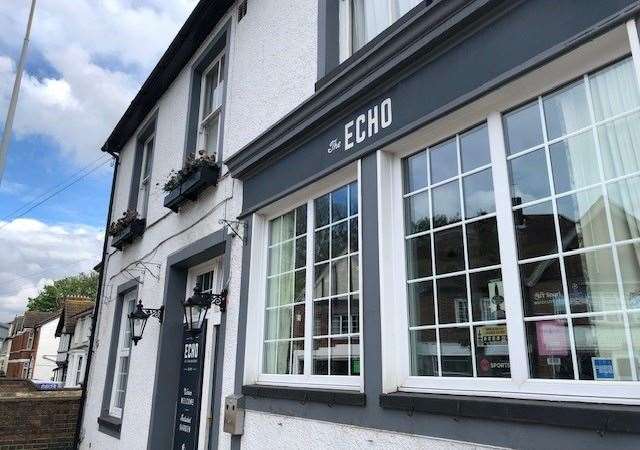 A proper, old-fashioned corner pub, with a front door on a busy traffic roundabout, The Echo on Old Road East has had a recent makeover, both inside and out