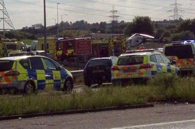 The scene of the crash at Pepperhill on the A2. Picture: @SeanAsh28