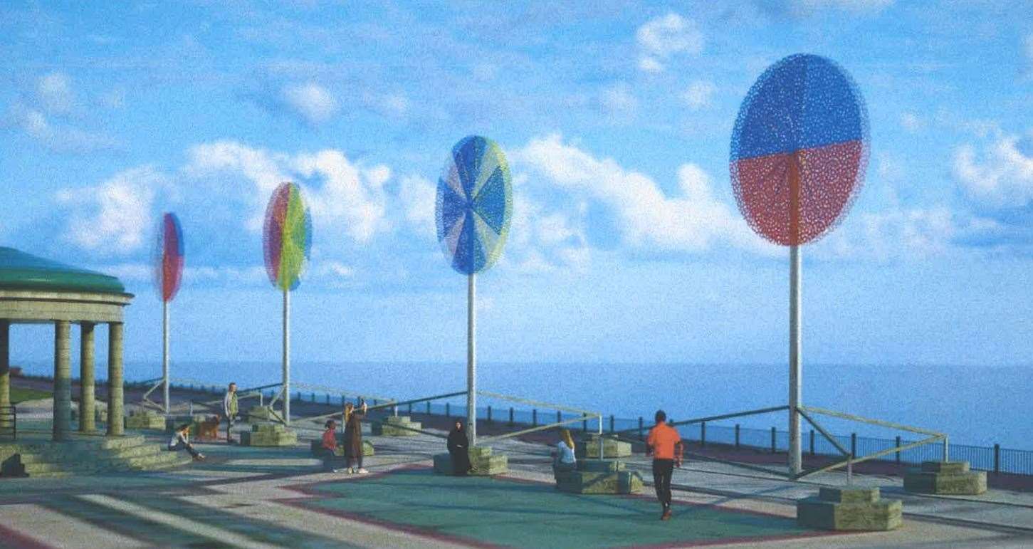 Plans for the art display on the East Cliff bandstand in Ramsgate. Picture: Conrad Shawcross Studio