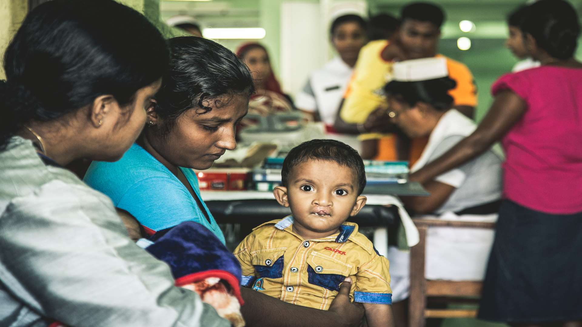 A sick child at the hospital in Sri Lanka