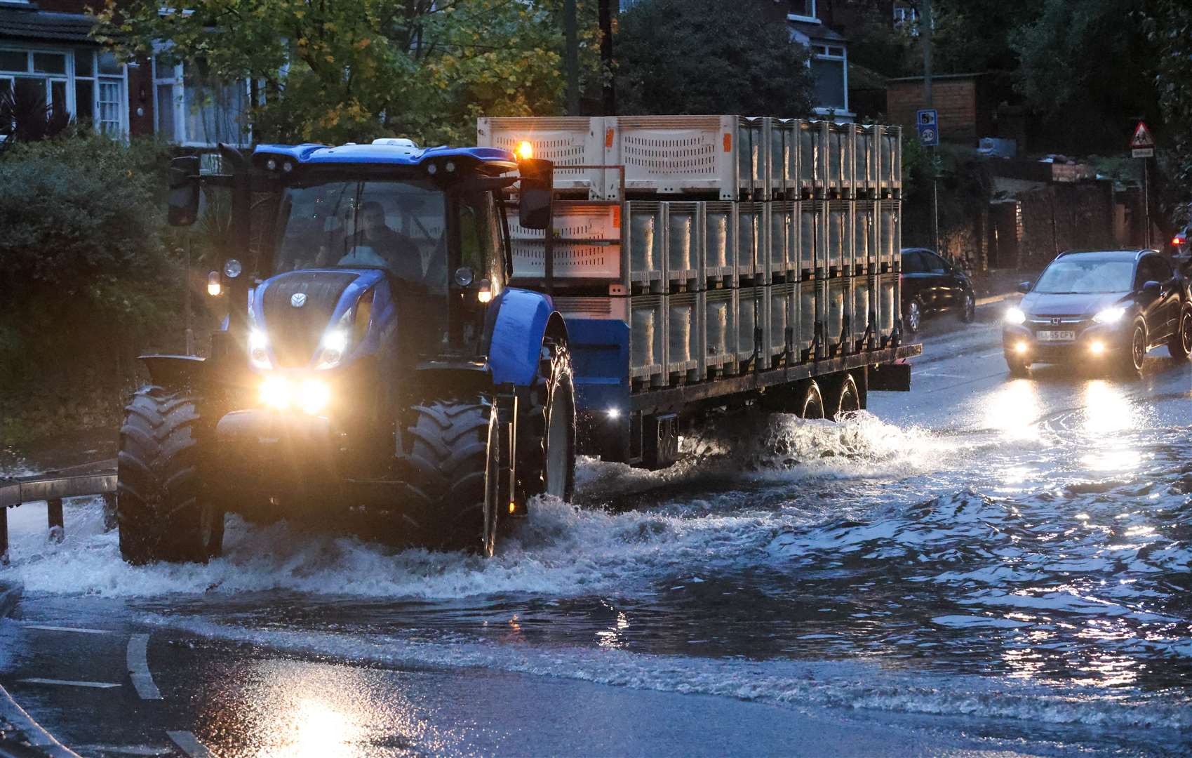 Flooding in Loose Road, Maidstone. Picture: UKNIP