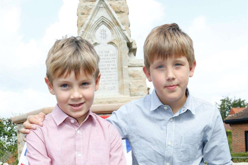 Brothers Ben (7) and Matthew (10) Whiteley who donated their pocket money to the memorial funds