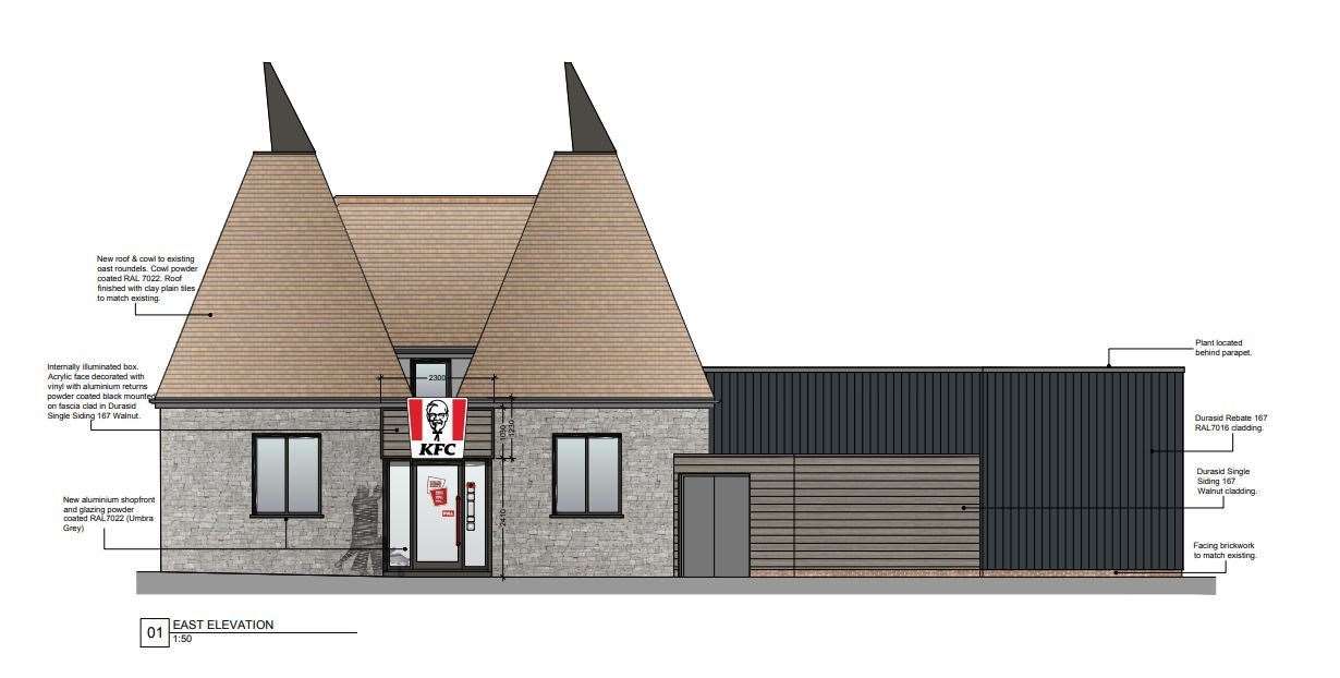 Plans for KFC to move into the Oast House in Snodland (9028346)