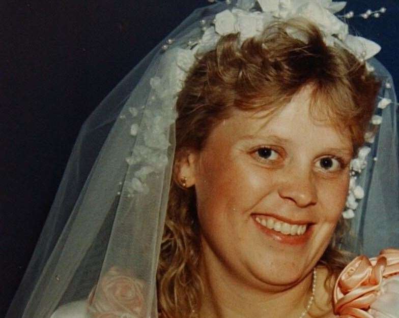 Debbie Griggs on her wedding day