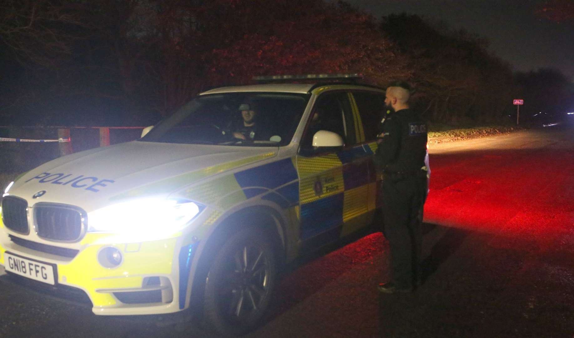 Police at Dartford heath on Friday night (Picture: UKNIP) (23602823)
