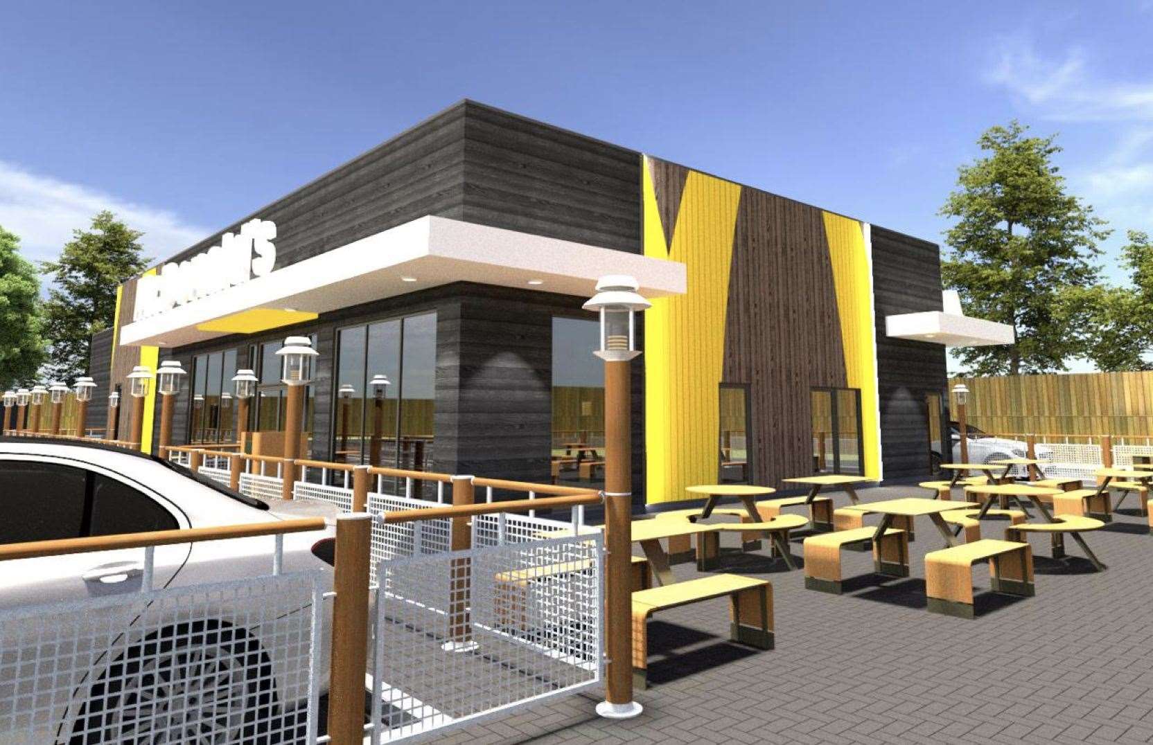 How the McDonald's at Dunkirk, between Faversham and Canterbury, could look. Picture: McDonald's UK