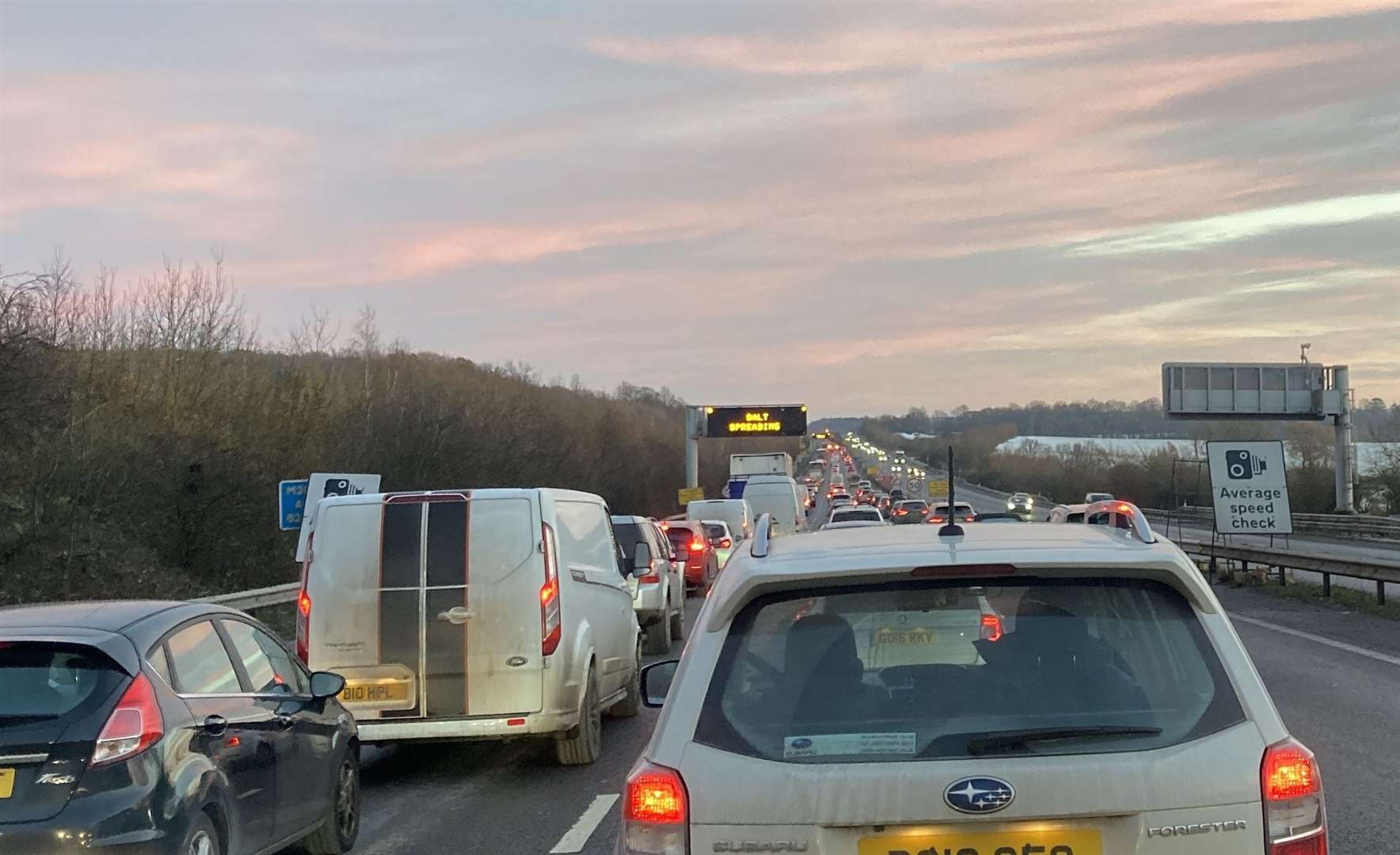 Traffic is at a standstill on the M20