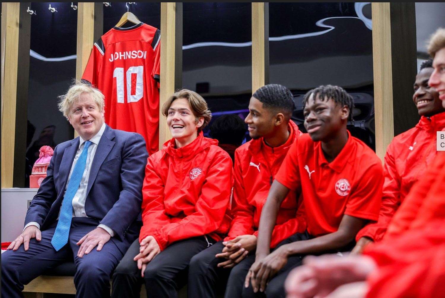 Boris Johnson talks with scholars at Chatham Town Picture: CTFC