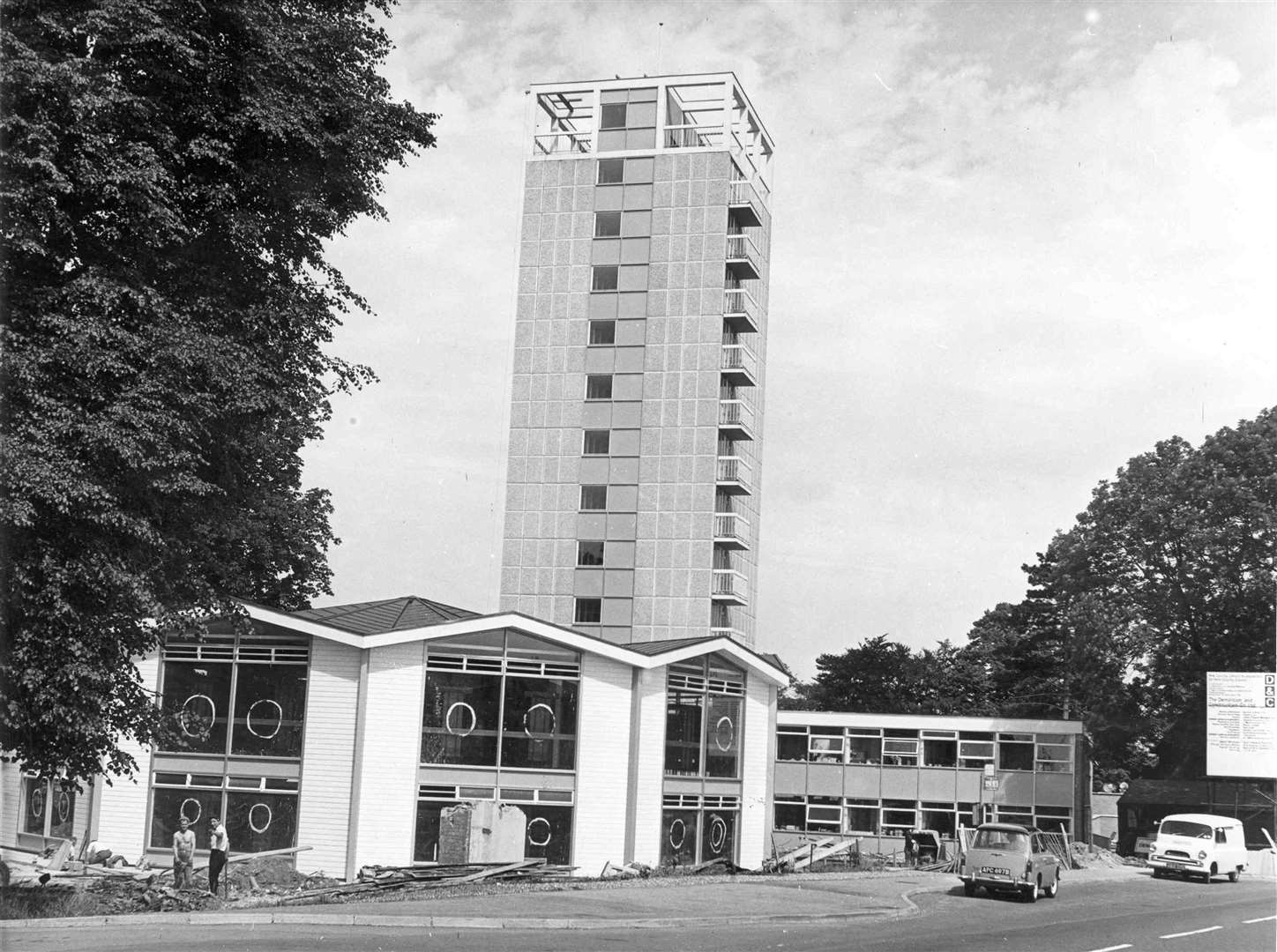 The new 13-storey County Library at Springfield, Maidstone, pictured in July 1964