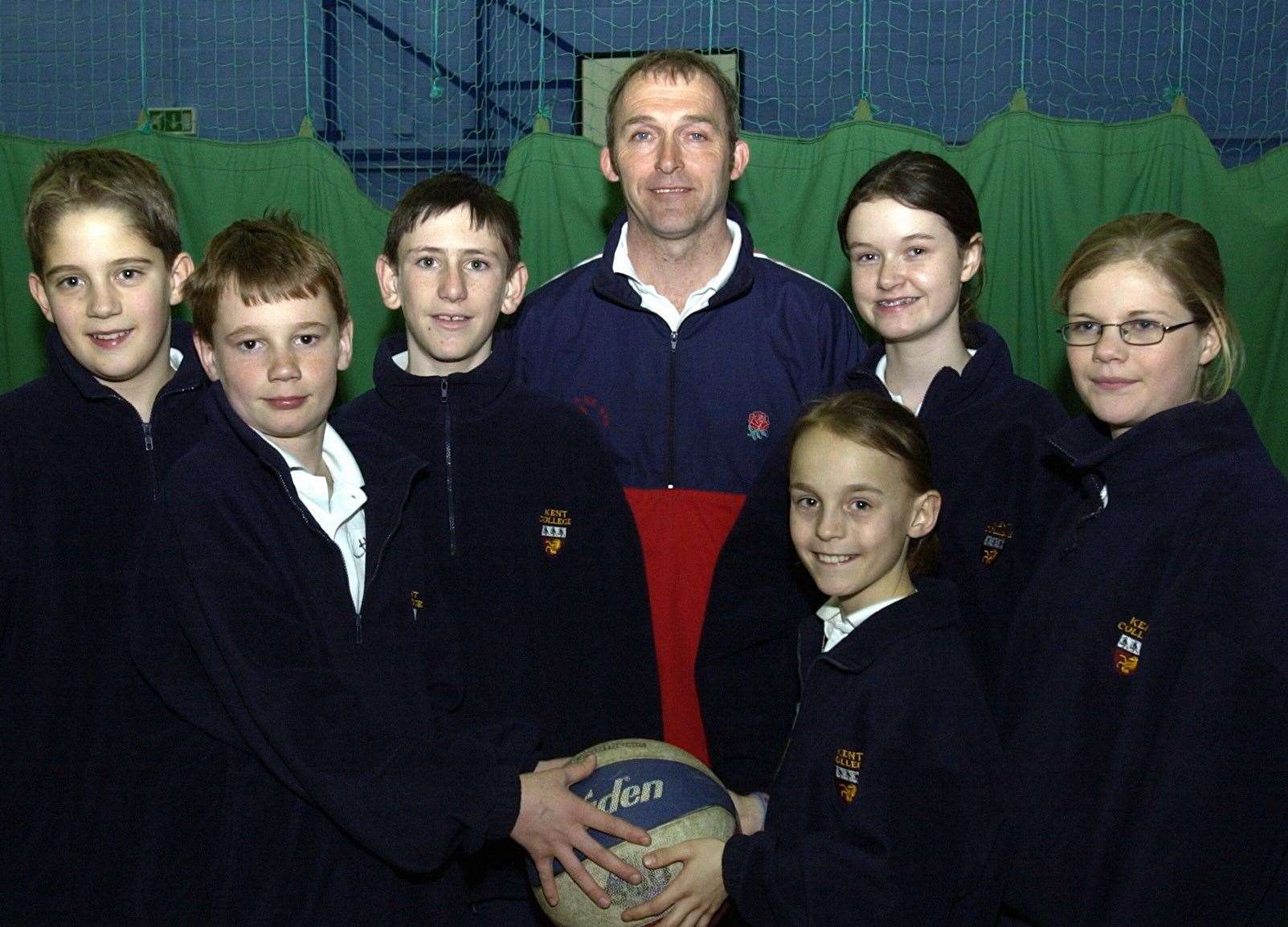 John Burnage, photographed in 2004 when he was was head of PE at Kent College, with some of his Year 7 pupils