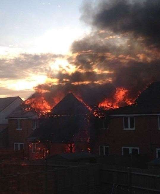 The devastating fire in Cornfield Row in April 2018. Picture: Bliss Wilson
