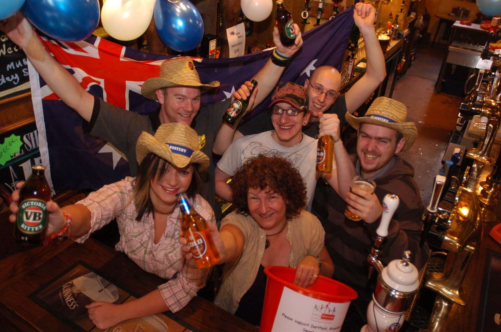 Celebrations for Australia Day at the Court House pub in Dartford in January 2007. It closed in 2016