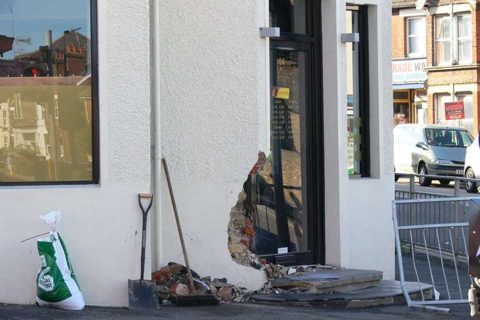 The restaurant was damaged. Picture: Andrew Scott