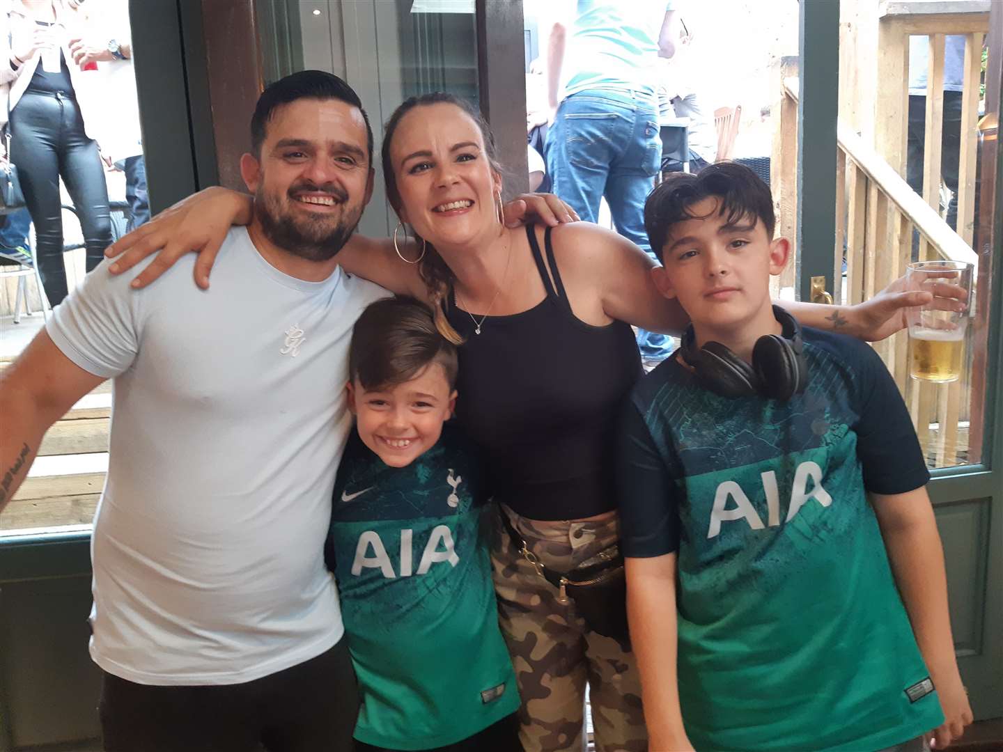 Liam Evans, pictured with parents Mark and Tiffany Evans and brother Robbie-Paul, was a Spurs fan.