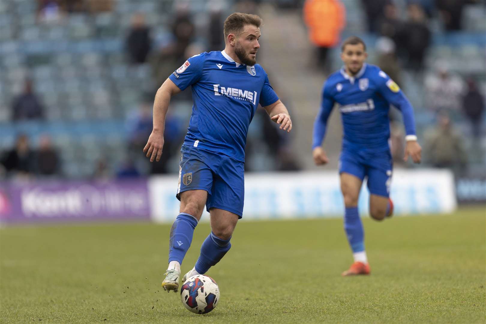 Alex MacDonald looks for options during Gills' win over Tranmere