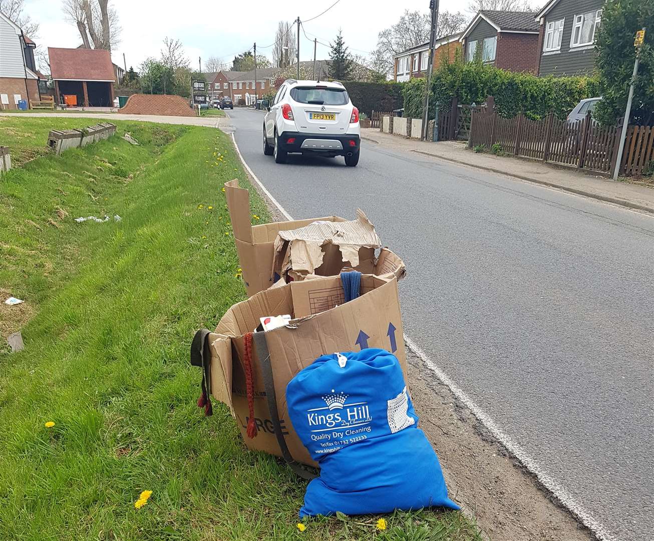 Martin Barratt dumped rubbish at the side of Shalloak Road in Canterbury. Photo: Canterbury City Council
