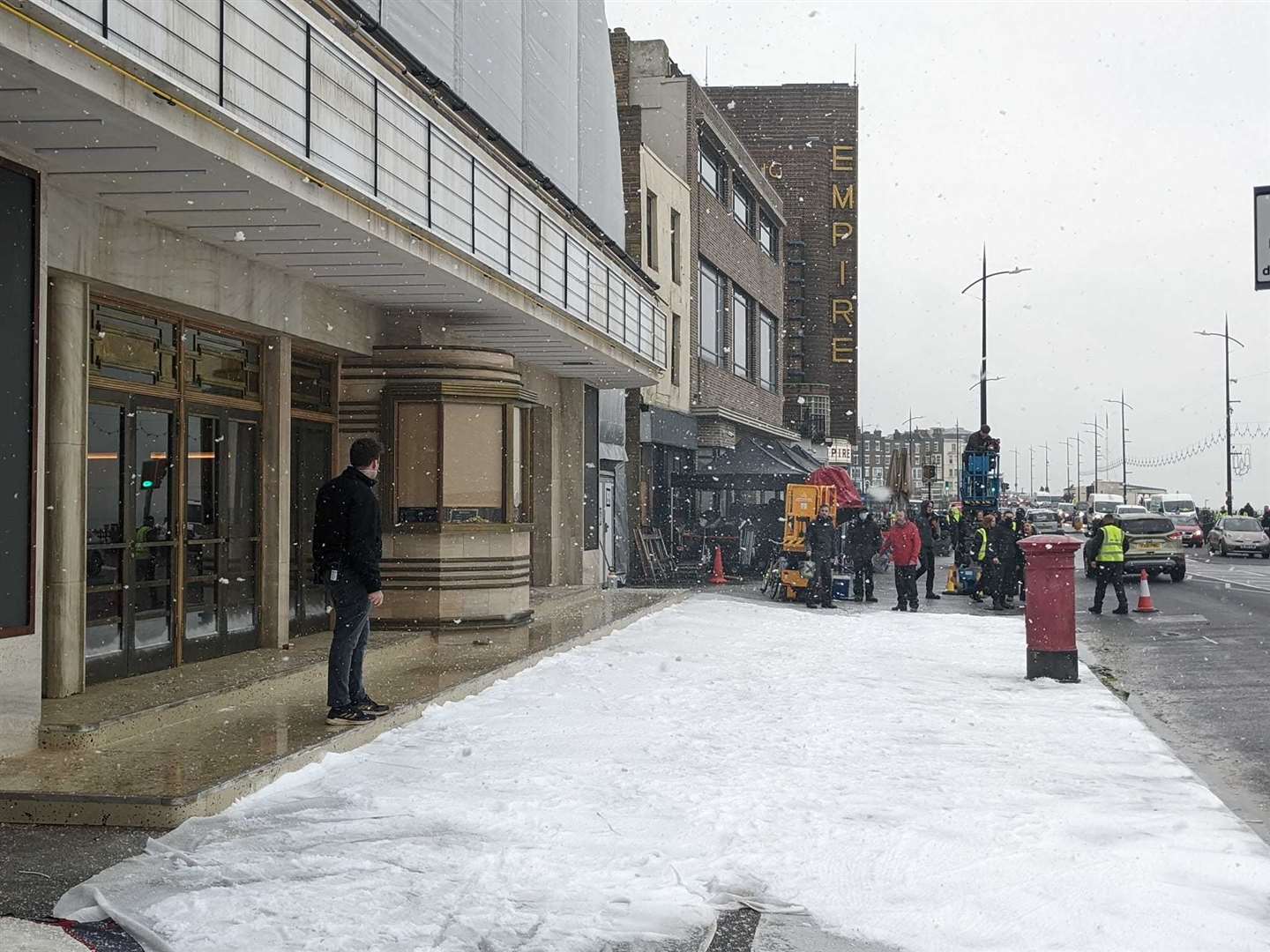 Fake snow used on the set of Empire of Light Pic: Roy Foord