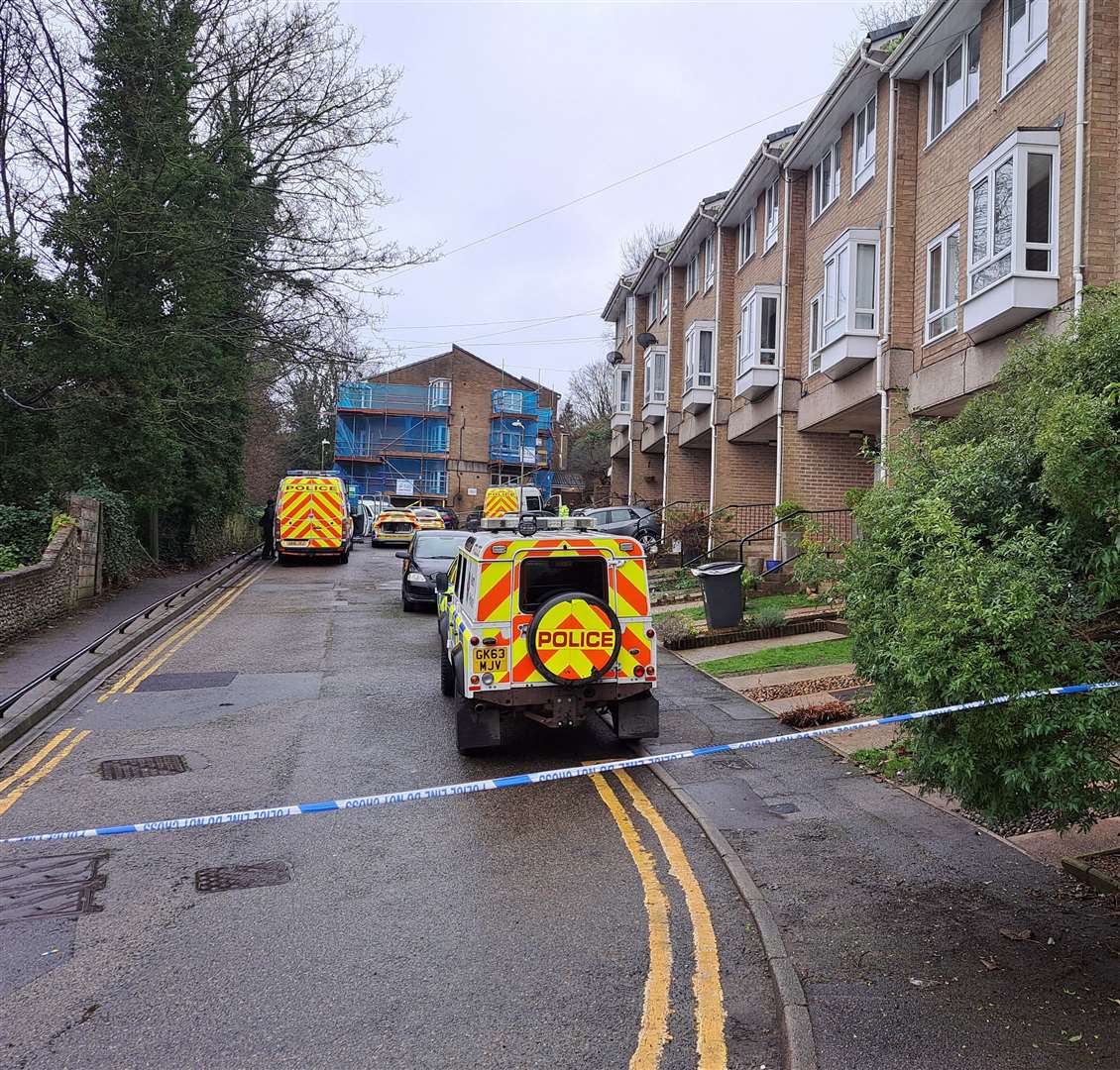 Some nine police vehicles were spotted at Anstee Road, in Dover, after a man was found dead