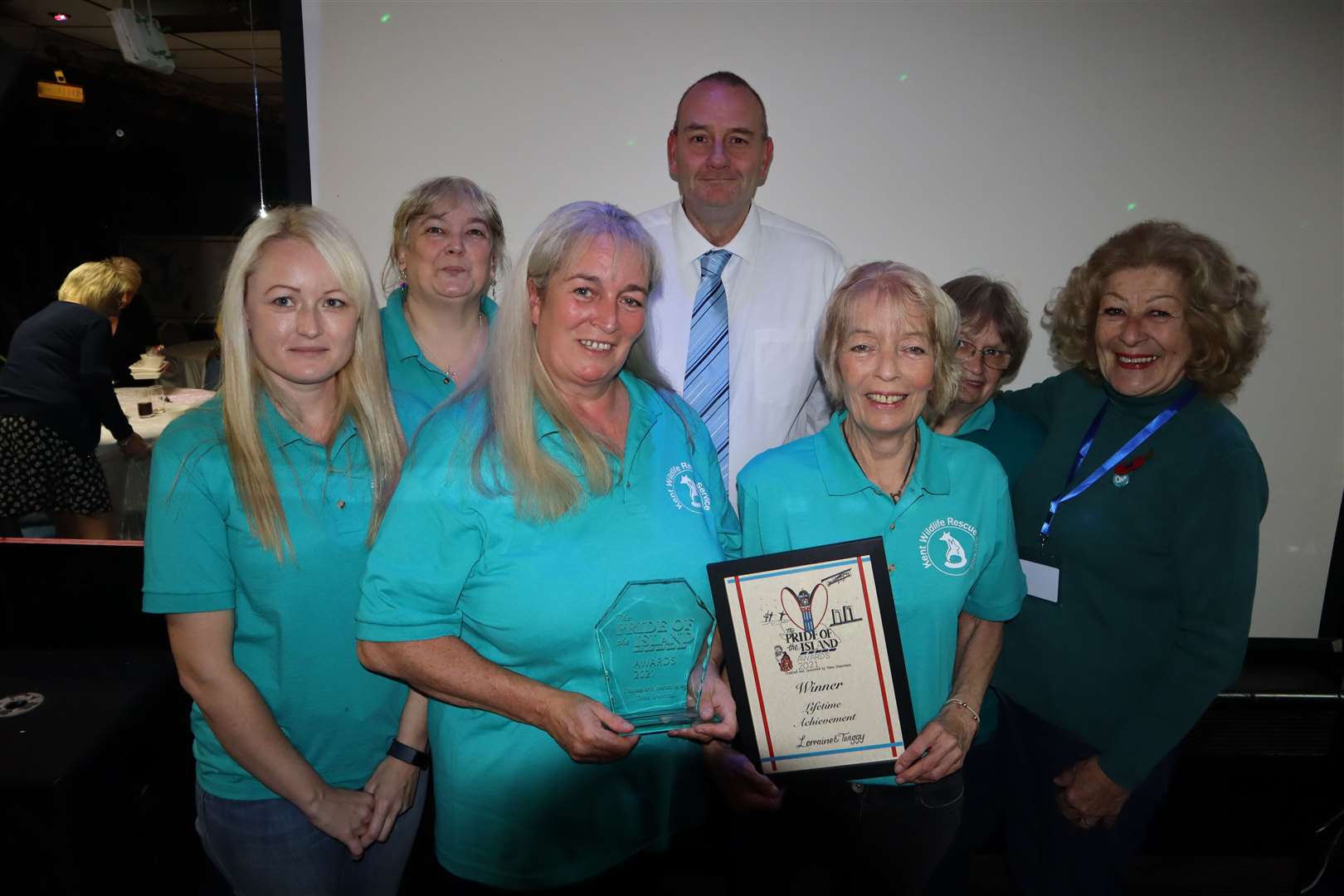 Lorraine March and Twiggy Hawes of Kent Wildlife Rescue Services were given lifetime achievement awards at the Tesco Pride of the Island awards at Layzells