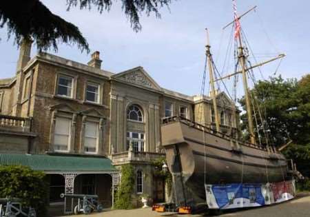 The replica ship parked outside the Quex House museum. Picture: MATT McARDLE