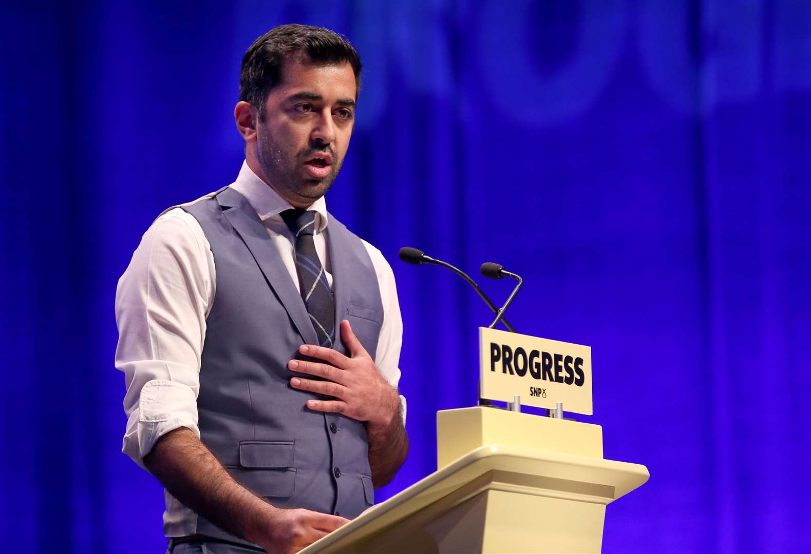 Humza Yousaf will be the key speaker at SNP conference next month (Jane Barlow/PA)