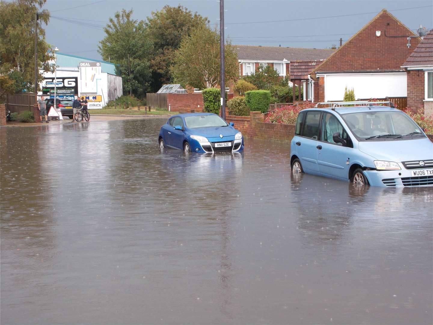 The rain water flooded Southwall Road in Deal Picture: Peter Jull