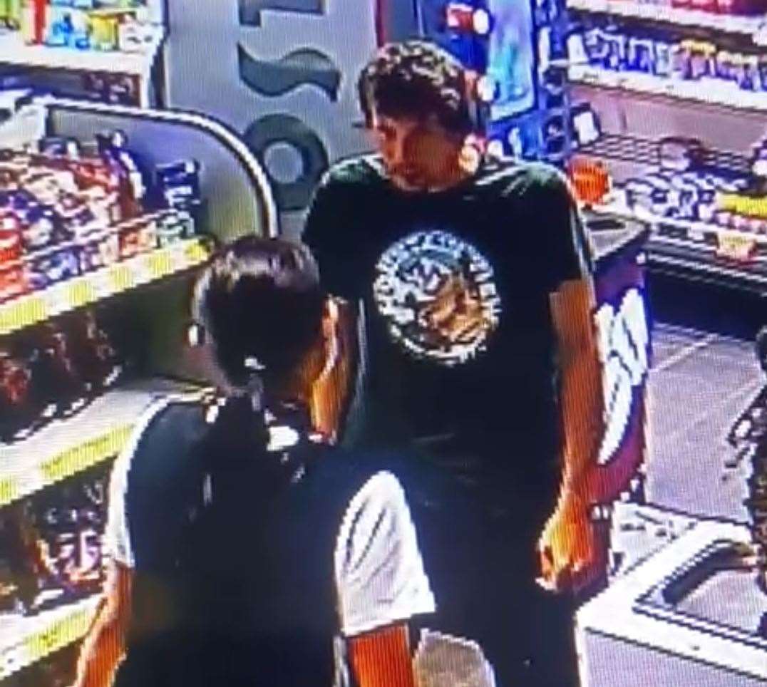 A man claiming to be the woman's husband stormed into the Bridge store, before hurling items to the floor on Saturday evening