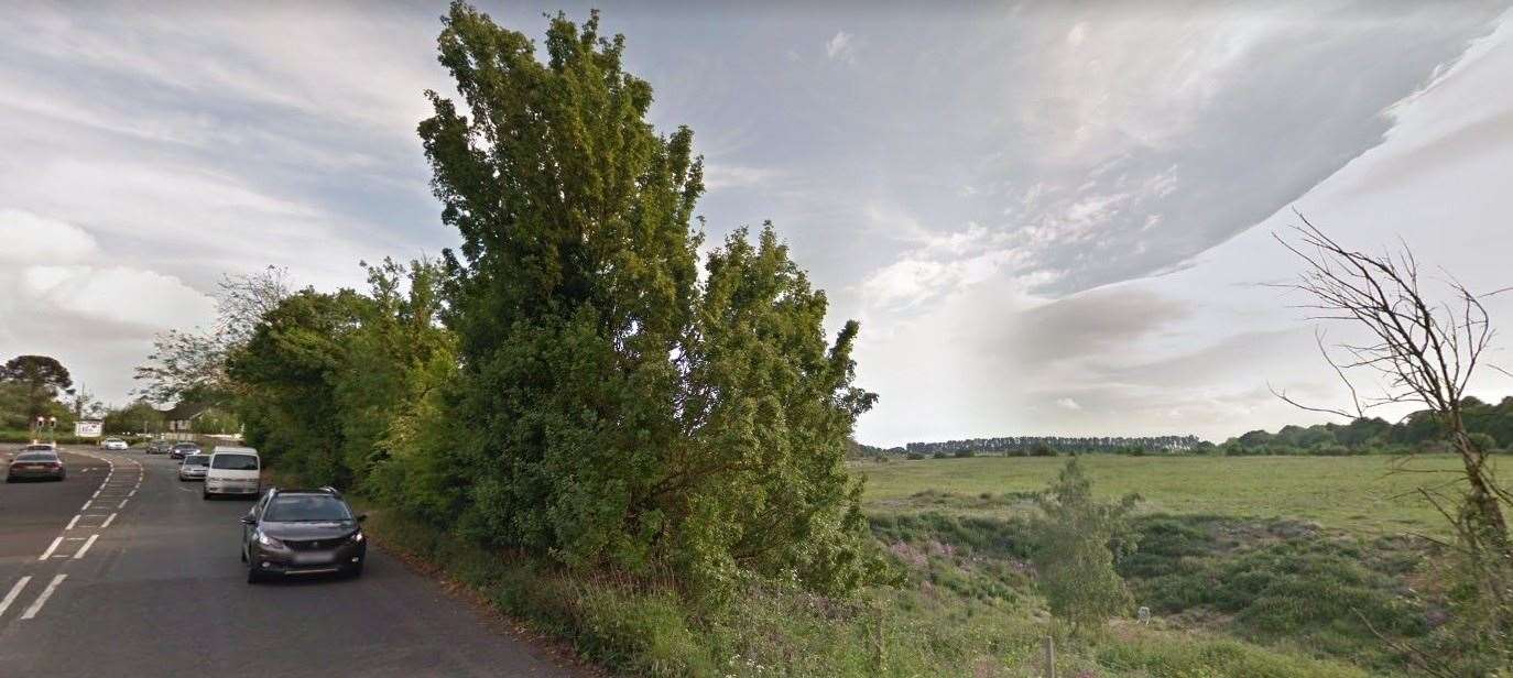 Land off the A20 near Allington which is earmarked for further new housing. Picture: Google Street View