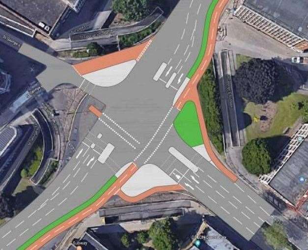 How a traffic light system could look at St George's Roundabout