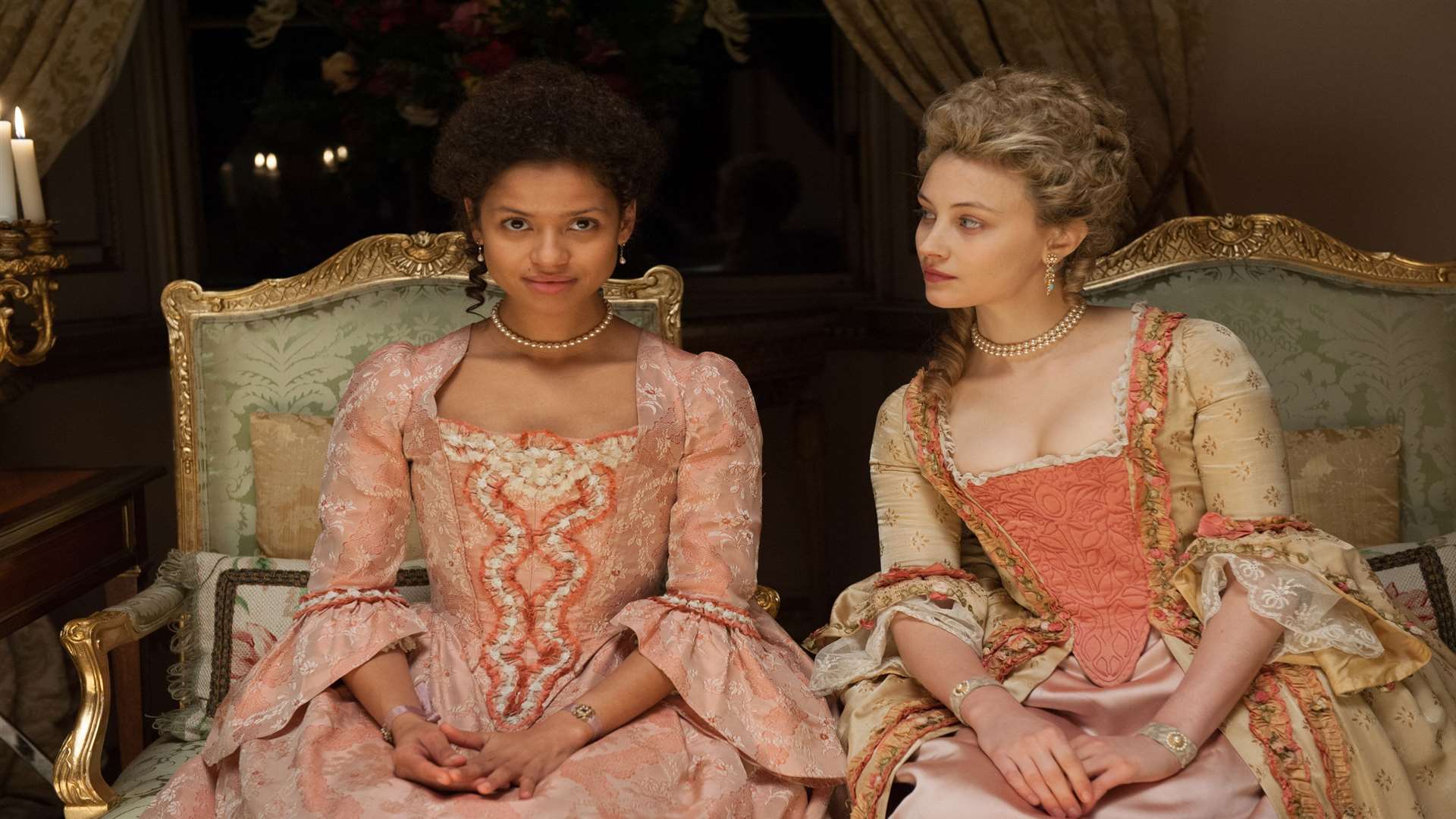 Belle, with Gugu Mbatha-Raw as Dido Elizabeth Belle and Sarah Gadon as Elizabeth Murray. Picture: PA Photo/Fox UK Film