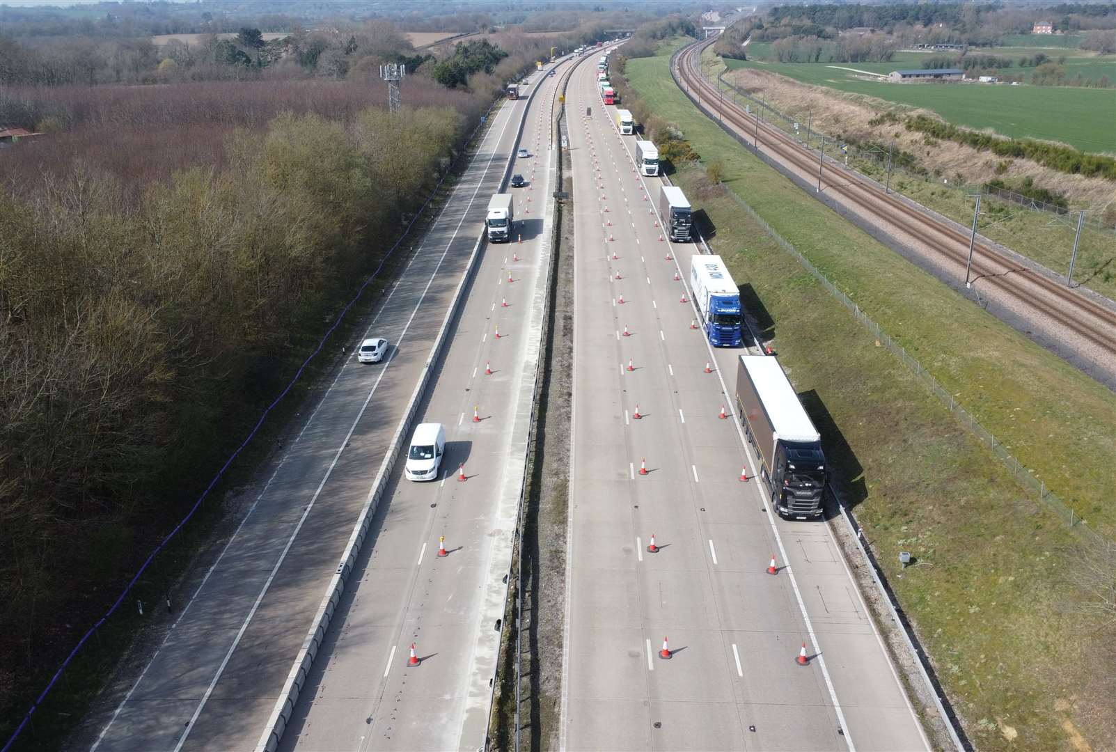 The Operation Brock contraflow is used on the M20 between Ashford and Maidstone. Picture: Barry Goodwin