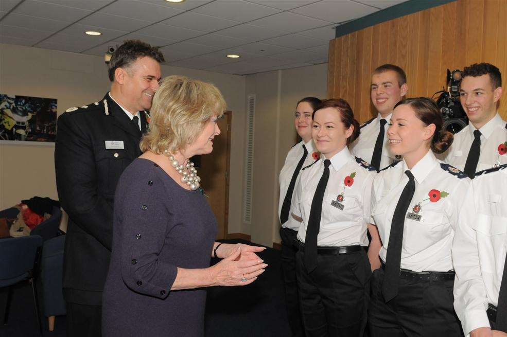 Left to Right: Deputy Chief Constable Alan Pughsley and Ann Barnes talking to Special Constables